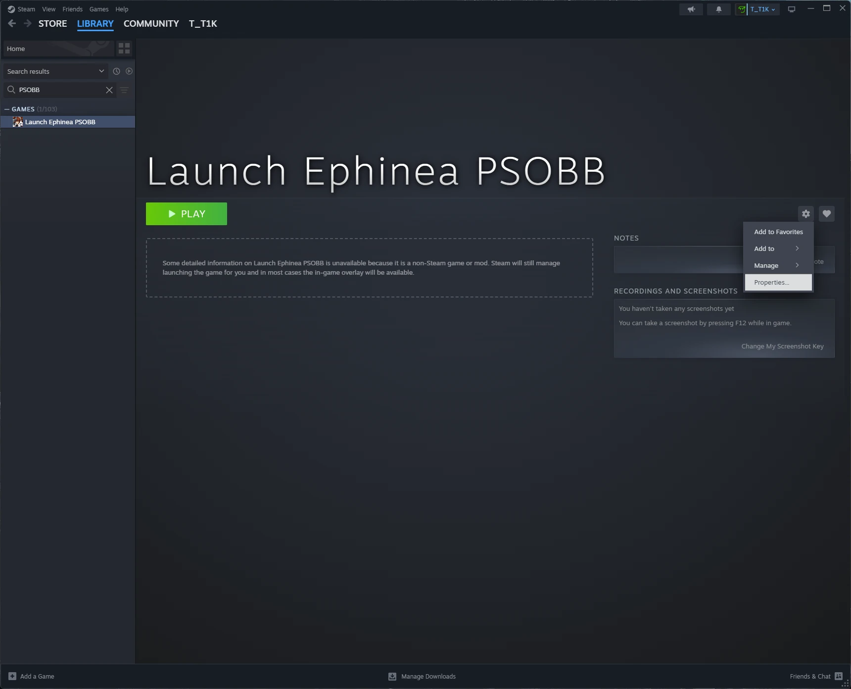 Add PSO to Steam - Properties