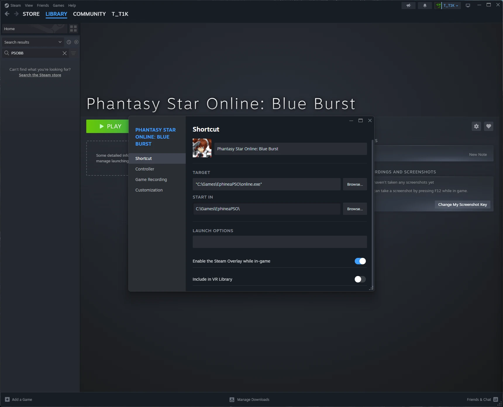 Add PSO to Steam - Shortcut