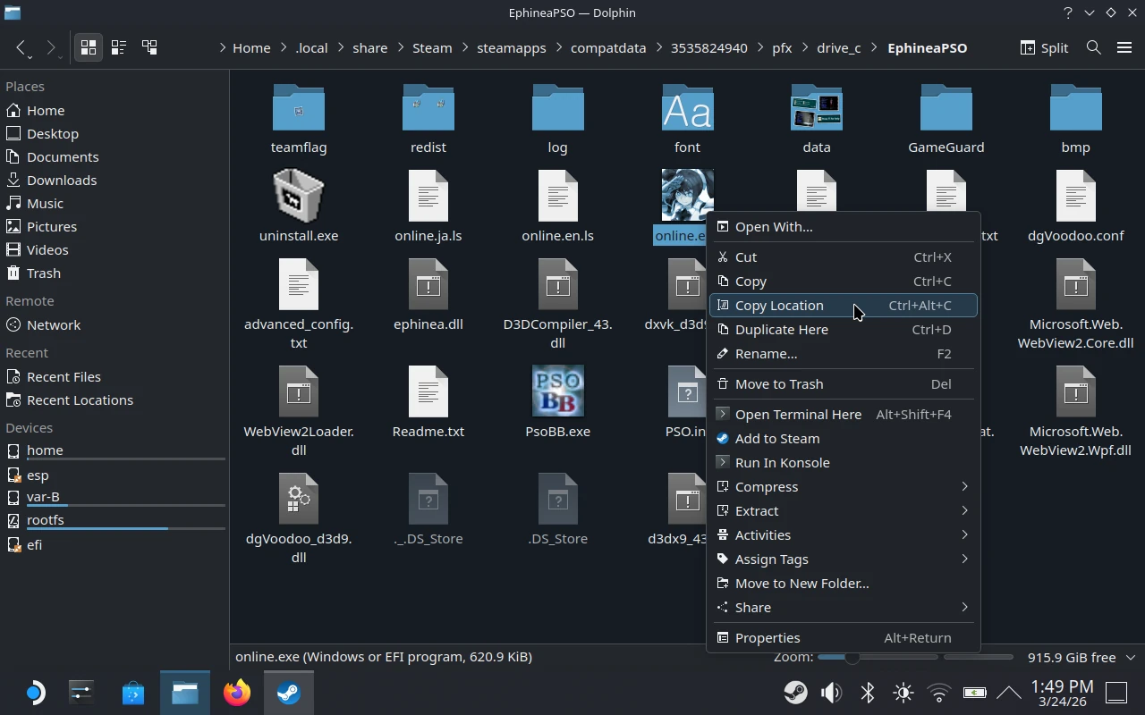 Add PSO to Steam - Copy Location