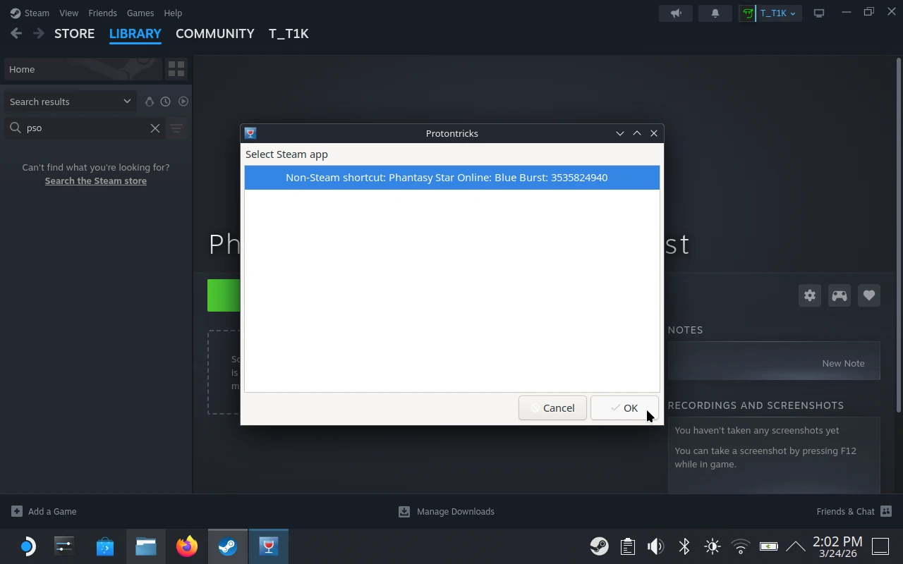 Install Protontricks - Select PSO